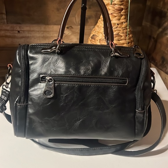 Leather Vintage Design Boston Crossbody Bag/Purse Mint - Picture 6 of 12